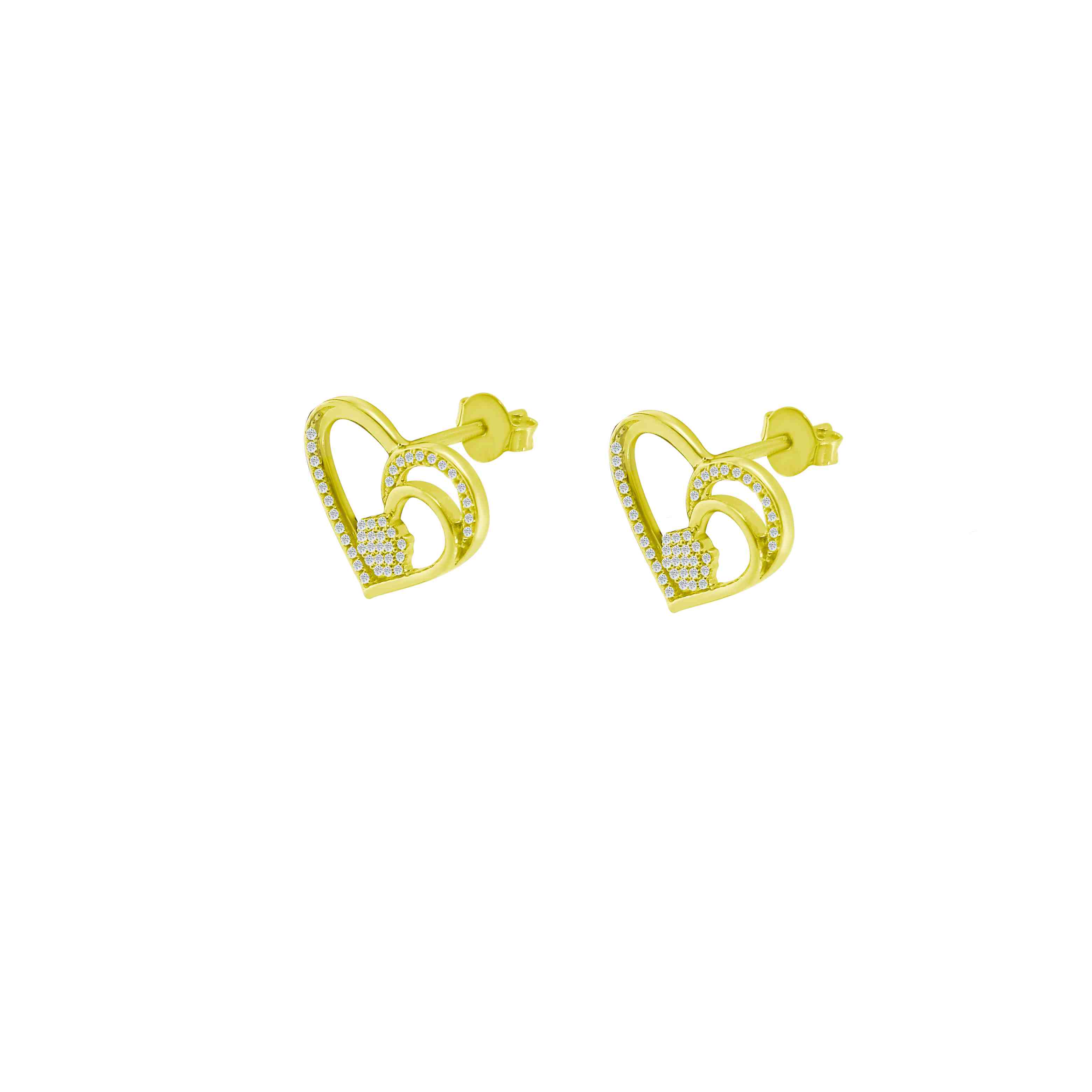 Heart-Shaped Diamond Stud Earrings ER21727A